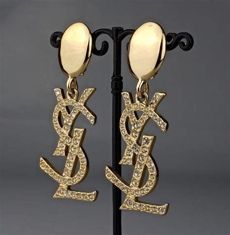 ysl replica earrings|YSL rhinestone earrings.